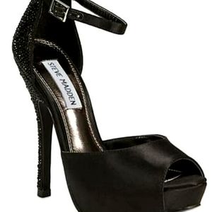 Steve Madden - Haadly-S (Black Satin) - Heel